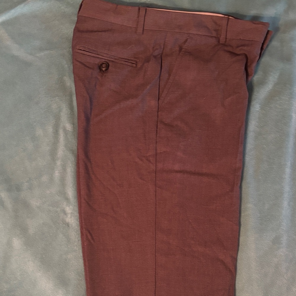 Chaps Men's Slim Dress Pants in Burgundy